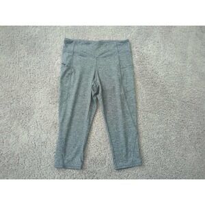 J Jill Leggings Womens Petite Medium Gray Fit Marl Capri Cropped Zip Pocket Yoga